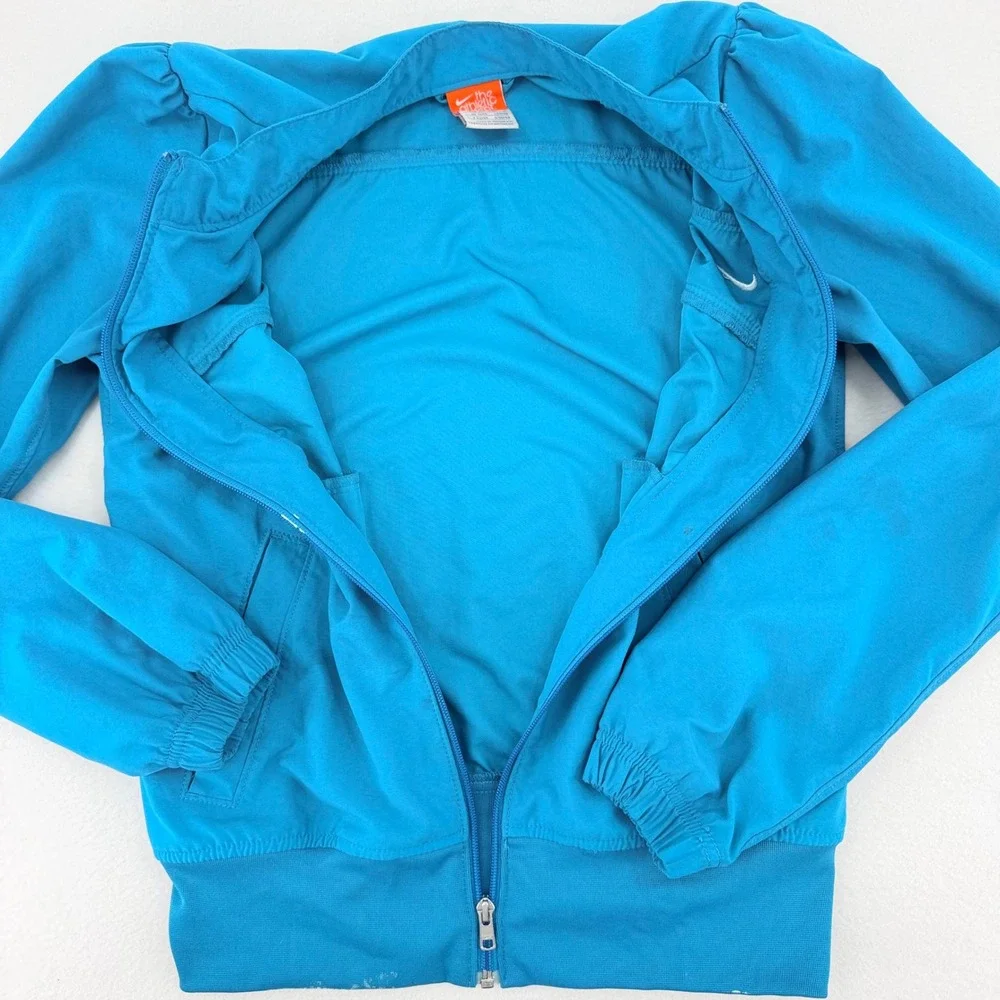 Nike Athletc Dept. Track Jacket Women Med Teal Blue Piping Athletic Y2K Vintage